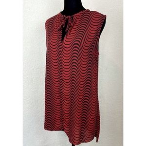 14TH & UNION • Red and Black Wavy Geometric Print Tank Top, S